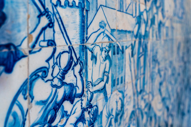 彩色葡萄牙瓷砖-阿苏莱荷斯图片下载