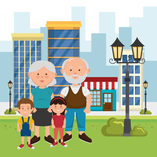 家庭成员在公园里图片下载