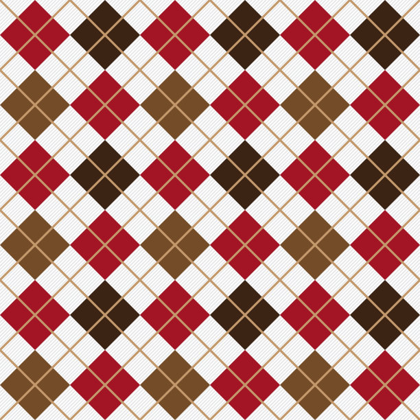 菱形花纹的斜对角无缝纺织图案在红色和棕色图片下载