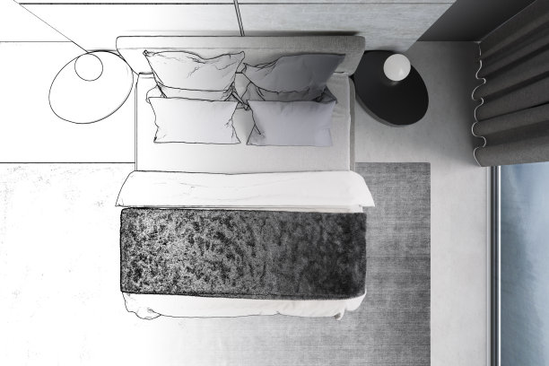 卧室草图变成了真正的室内图片下载