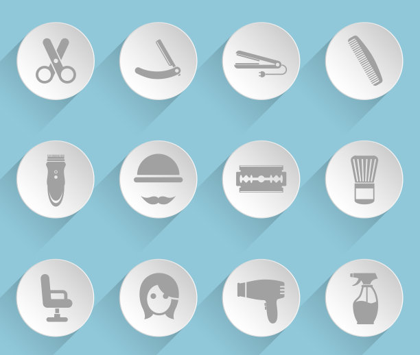 理发店图标套装图片下载