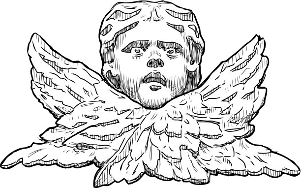 建筑细节以天使头和翅膀的形式呈现图片下载