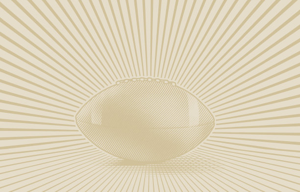 美式足球与矢量太阳爆发背景图片下载