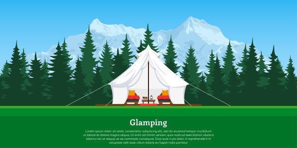豪华露营概念横幅图片下载