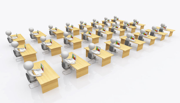 开放式办公室与3D数字图片下载