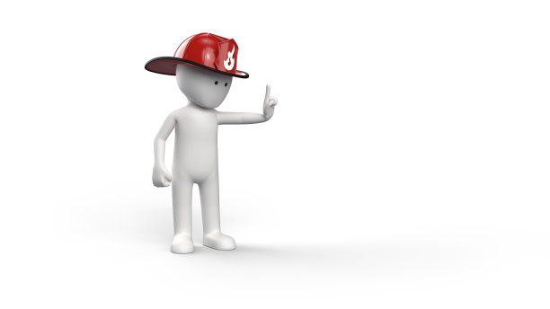 3D渲染的stickman消防队员图片下载