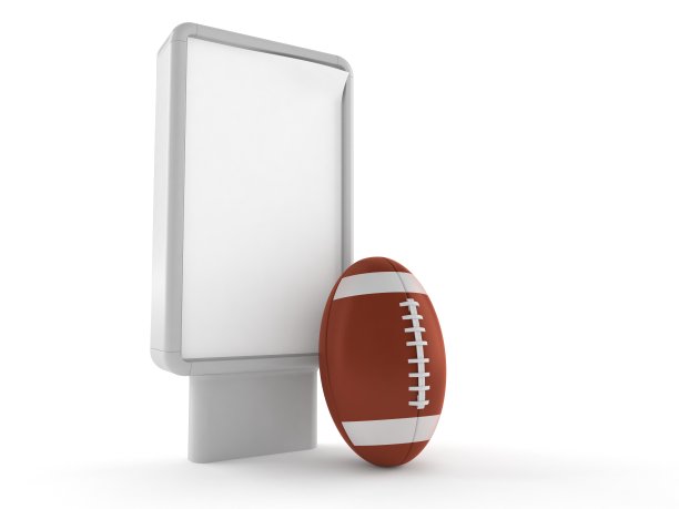 有空白广告牌的橄榄球图片下载