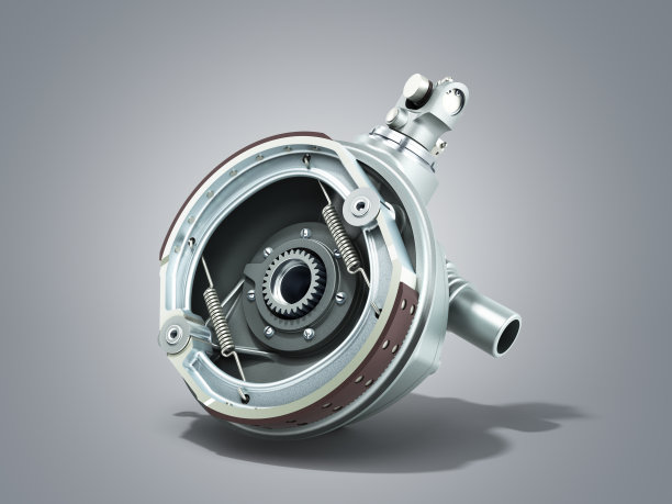 卡车车轮驱动和制动系统3d渲染在灰色图片下载