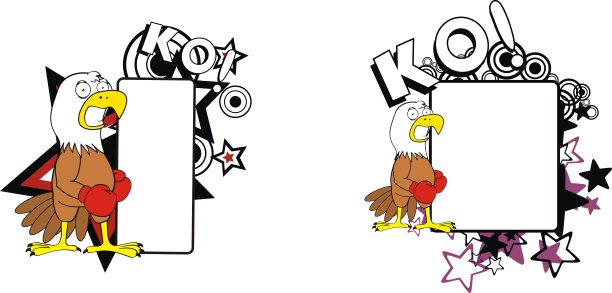 愤怒的美国鹰拳击手卡通复制空间集图片下载