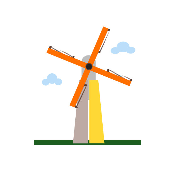 Kinderdijk风车图标向量符号和符号孤立在白色背景上，Kinderdijk风车符号概念图片下载