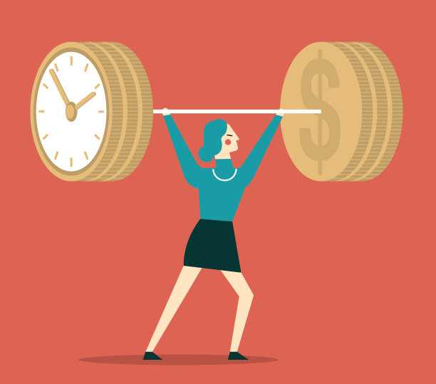 时间就是金钱，举重，女商人图片下载