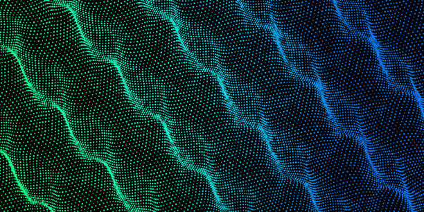 抽象波从点颜色背景。技术背景矢量。未来的背景。图片下载