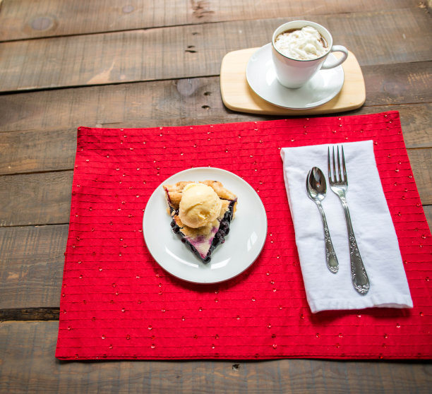 蓝莓派和咖啡图片下载