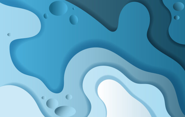 抽象曲线纸艺术和工艺的蓝天背景，圆，矢量。插图图片下载