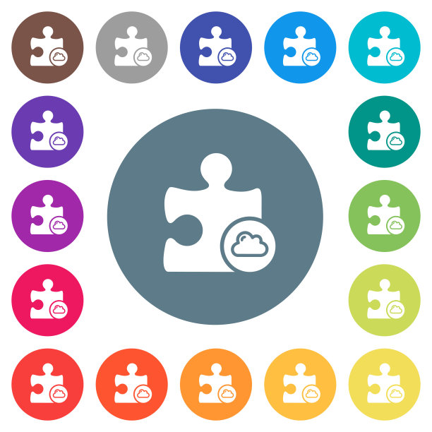 云插件的圆形背景上的白色图标图片下载