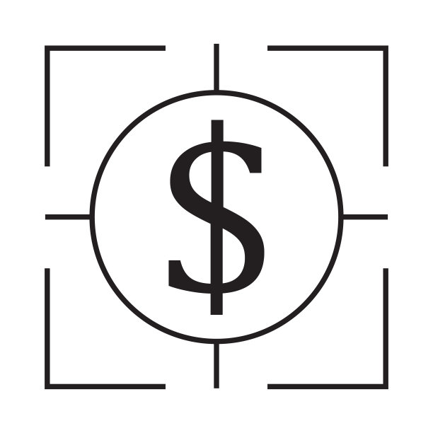 财务目标图标与美元在目标矢量插图。图片下载