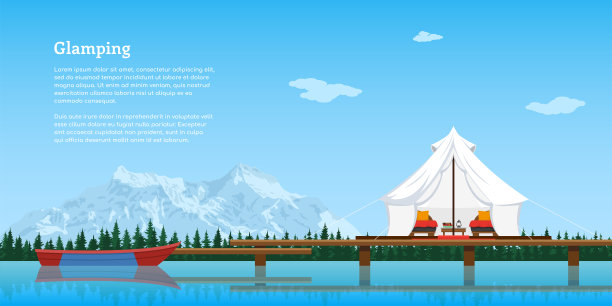 豪华露营概念横幅图片下载