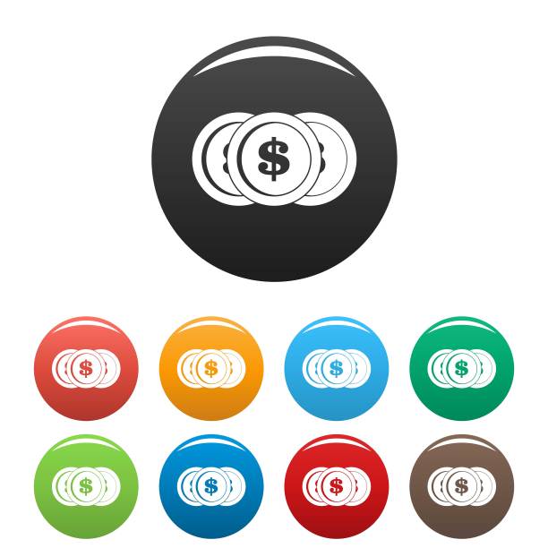 制作硬币图标设置颜色向量图片下载