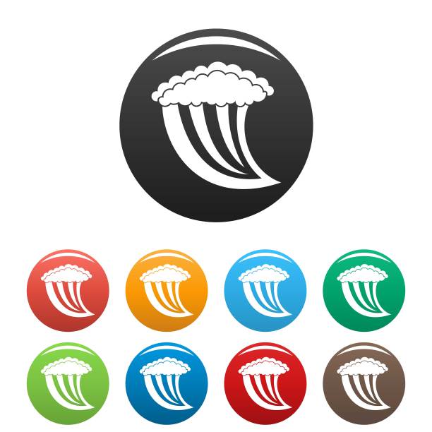 波浪水图标设置颜色向量图片下载