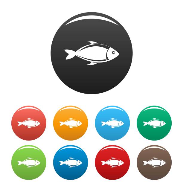 鱼图标设置颜色向量图片下载