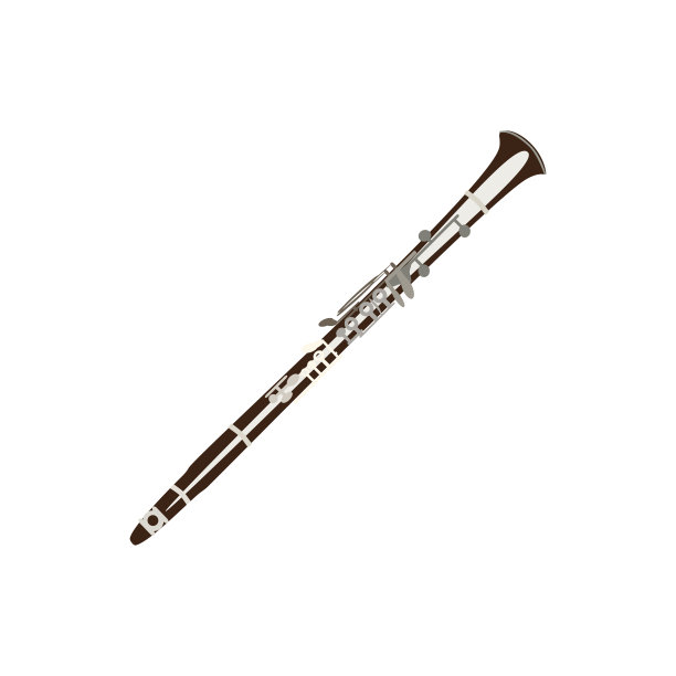 古典单簧管，矢量平面插图图片下载