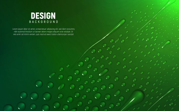 不同的水滴位于梯度背景上。图片下载