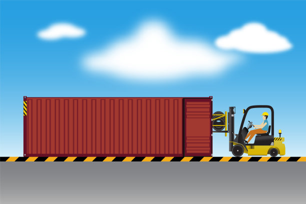 物流仓库及装卸码头，橡胶轮运输供应，工业现场图片下载