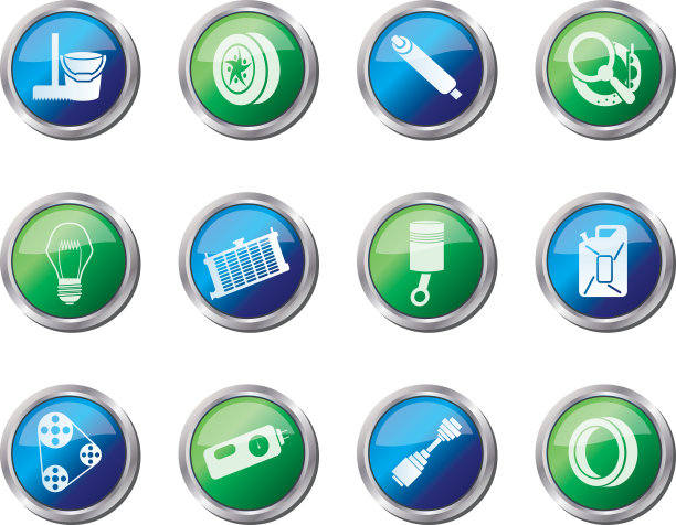 汽车部件和服务图标的彩色背景图片下载