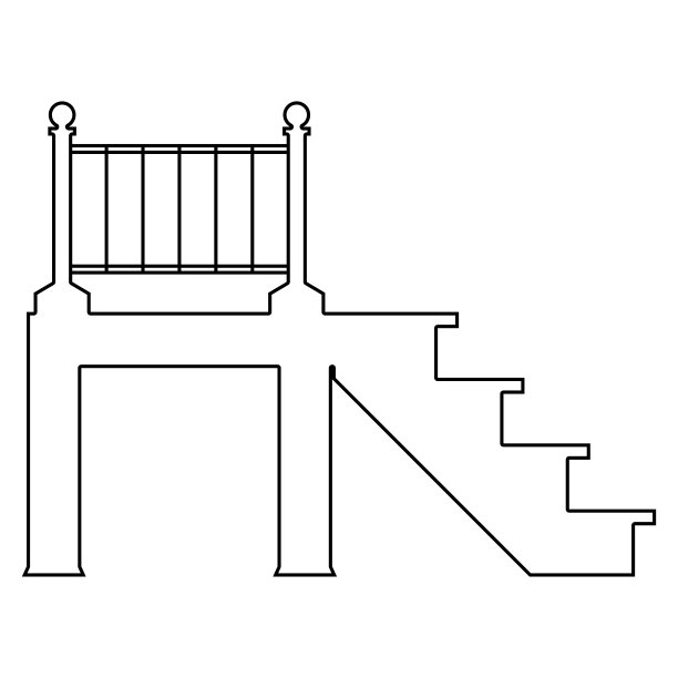 门廊的黑色图标。图片下载