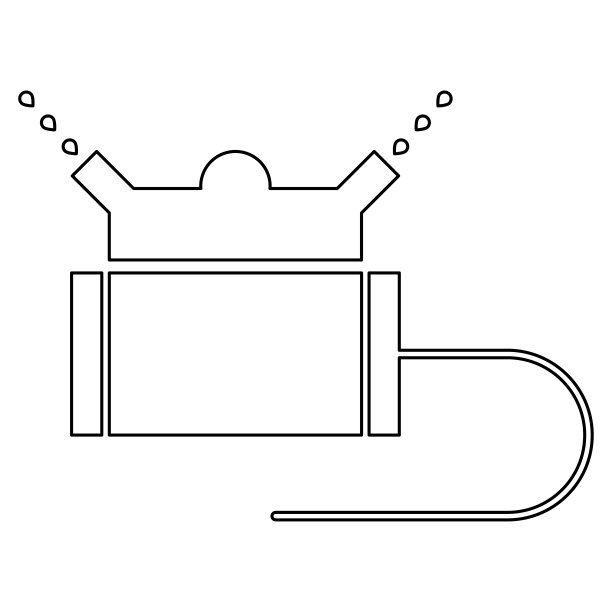 草坪洒水器的黑色图标。图片下载