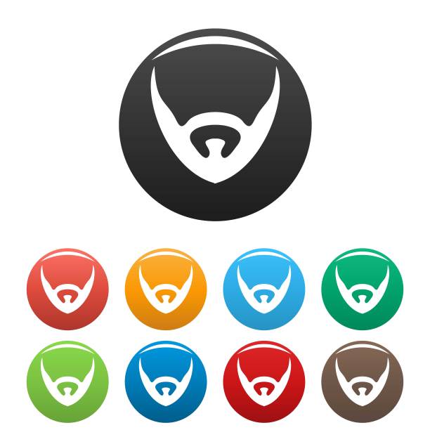 短胡子图标设置颜色向量图片下载