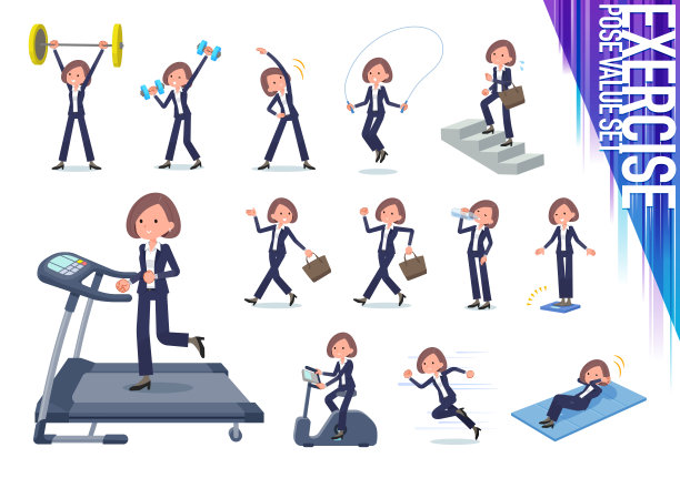 黑色夹克长裤适合商务女性锻炼图片下载