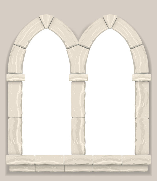 米黄色的石砌墙的拱门图片下载