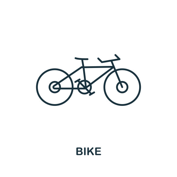 自行车轮廓图标。简单元素说明。自行车图标标志设计从旅行收集。完美的网页设计，应用程序，软件，打印。图片下载