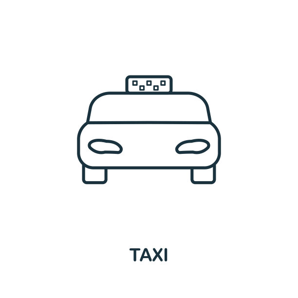 出租车轮廓图标。简单元素说明。来自旅游收藏的出租车图标标识设计。完美的网页设计，应用程序，软件，打印。图片下载
