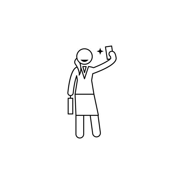 商务女士自拍图标。用于移动概念和Web应用程序的商务女士元素。网站设计和应用程序开发的细线图标图片下载