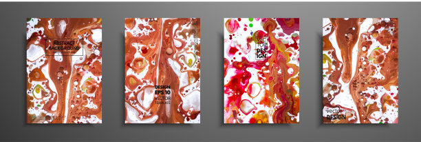 一套彩色油漆设计模板的小册子，传单，移动技术，应用程序，和在线服务，印刷标志，符号，横幅和信息图表。抽象的现代背景。图片下载