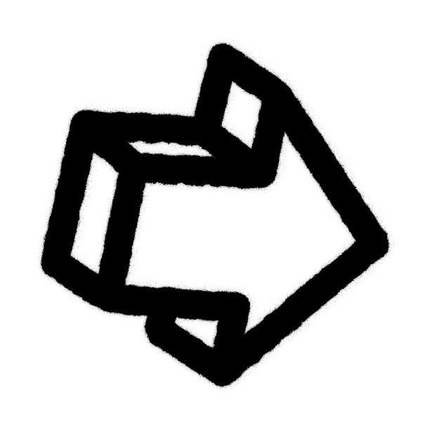 涂鸦箭头3d图标喷在黑色的白色。矢量图图片下载