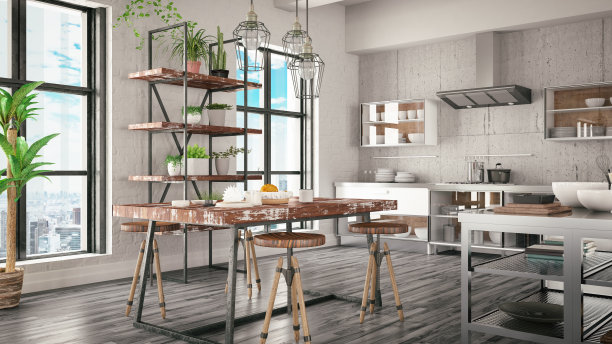 阁楼设计厨房室内图片下载