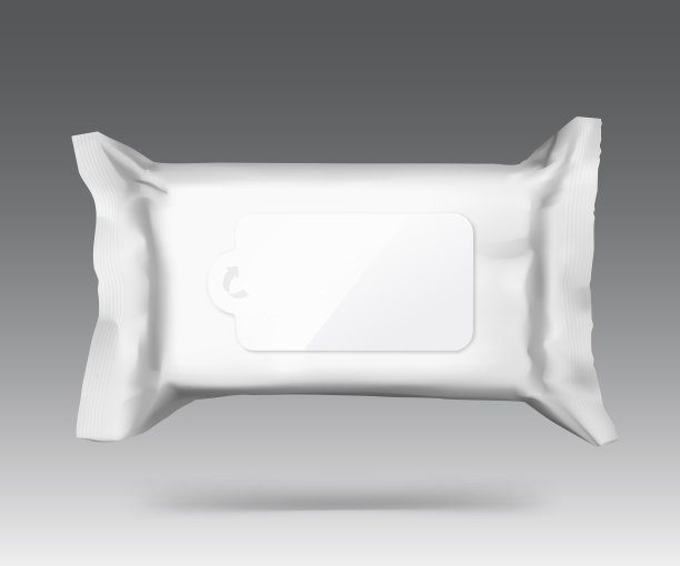 湿抹布流包与现实透明阴影在灰色背景。图片下载