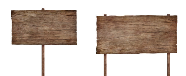 老风化的木头标志孤立在白色的背景上图片下载