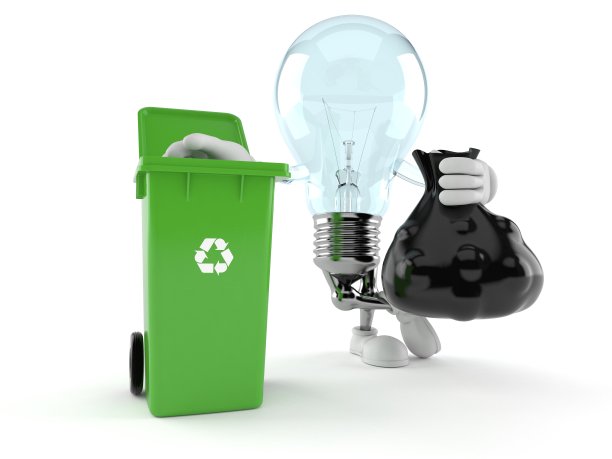 带有垃圾桶的灯泡图片下载