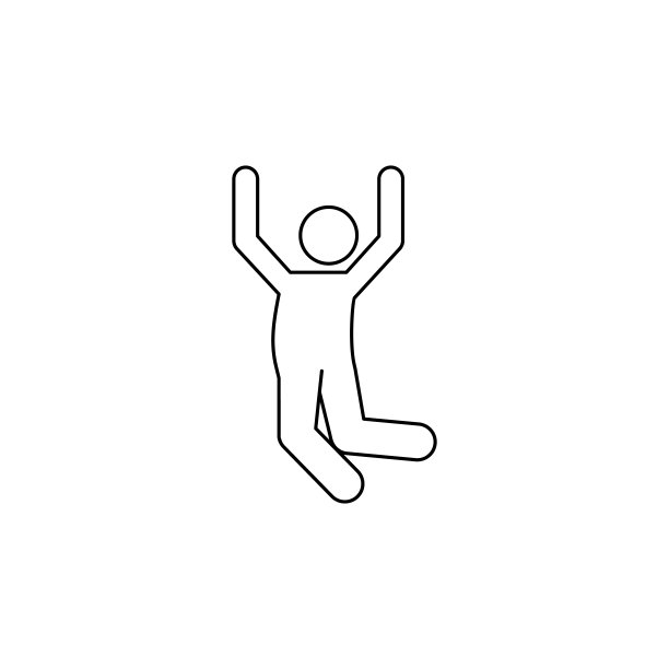 跳跃的喜悦图标。人们庆祝移动概念和网络应用的元素。细线图标用于网站设计和开发;应用程序开发。溢价图标图片下载