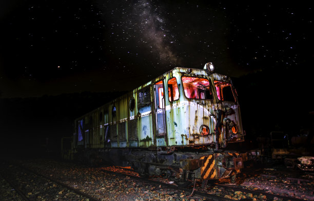 古老的机车和银河图片下载