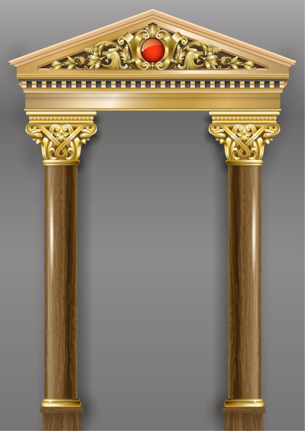 金色豪华古典拱门与柱子图片下载