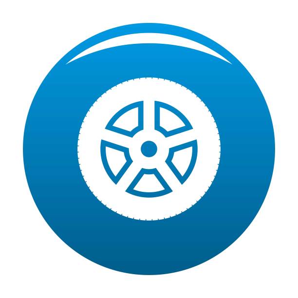 轮子图标蓝色矢量图片下载