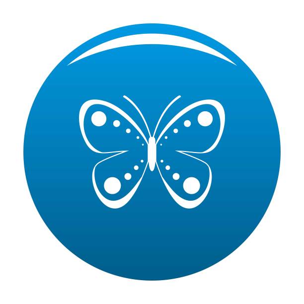 野生蝴蝶图标蓝色向量图片下载