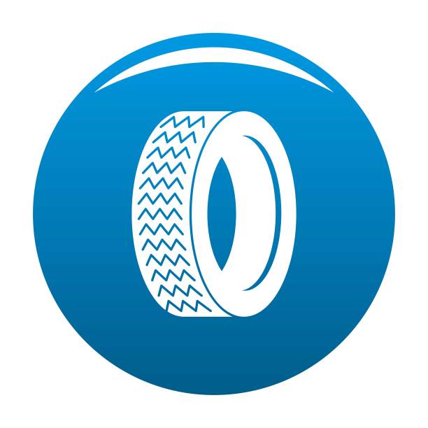车辆轮胎图标蓝色矢量图片下载