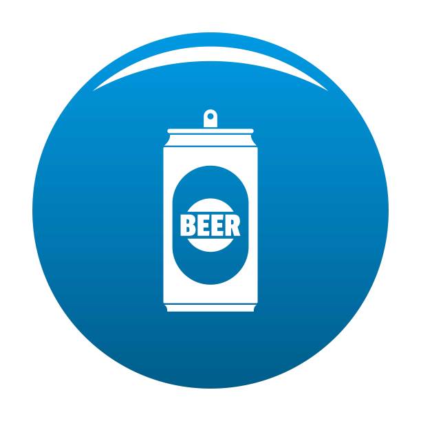 啤酒可以图标蓝色矢量图片下载