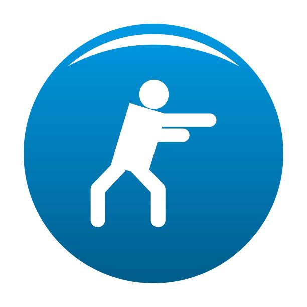 棍图棍人图标蓝色矢量图片下载